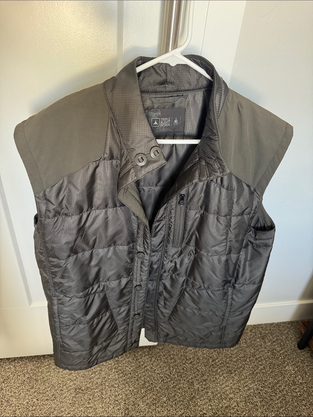 Triple Aught Design Men's Quilted Vest - Charcoal size L - Polartech